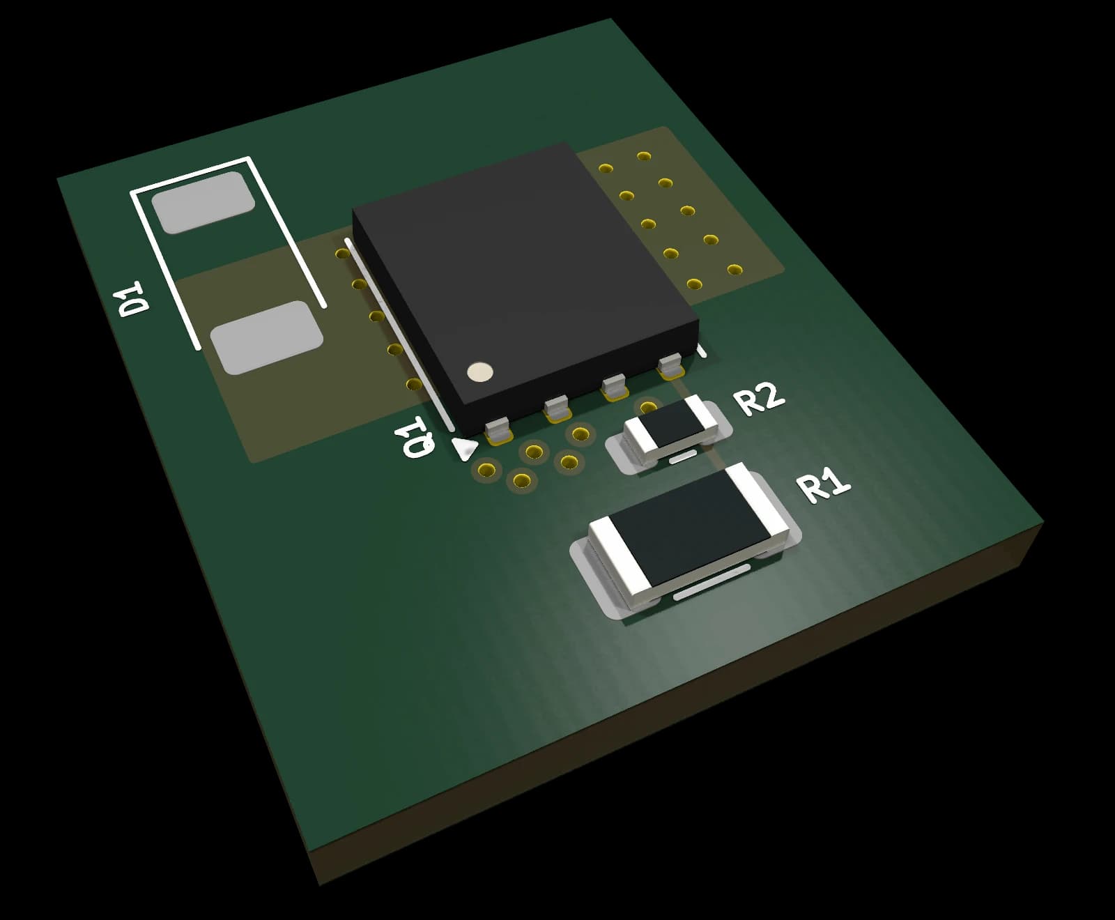 3D render of the 0110 Low-side Switch 5 A KiCad design block